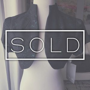 Theia Metallic Green Jacquard Bolero Jacket 6